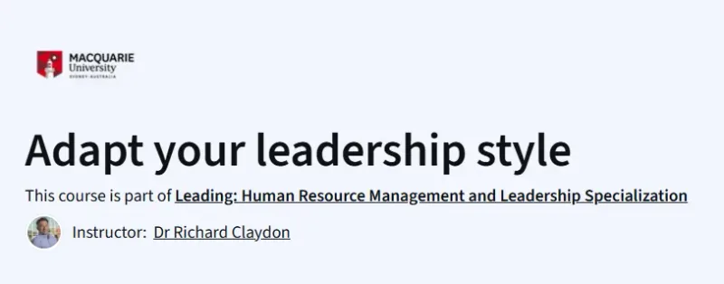 Adapt your leadership style course