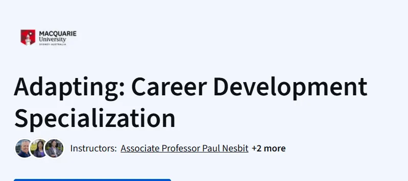 Adapting: Career Development Specialization course
