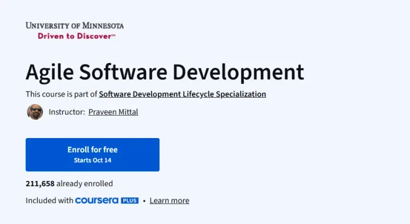 Agile Software Development course