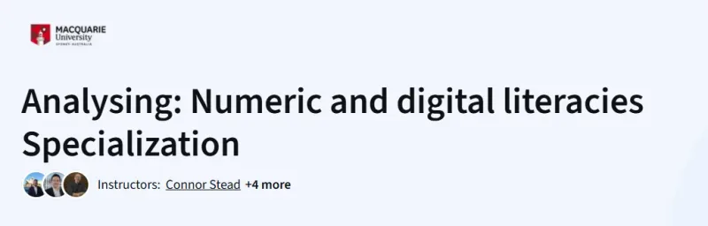 Analysing: Numeric and digital literacies Specialization course