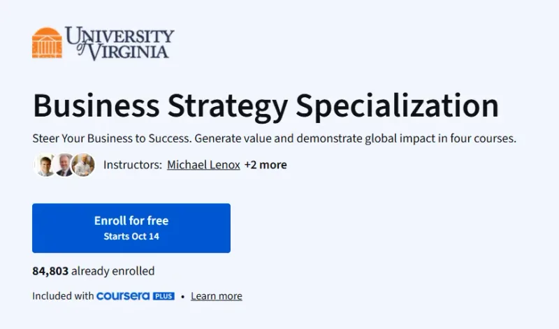Business Strategy Specialization course
