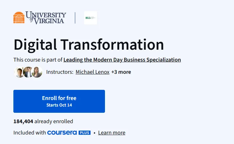 Digital Transformation course