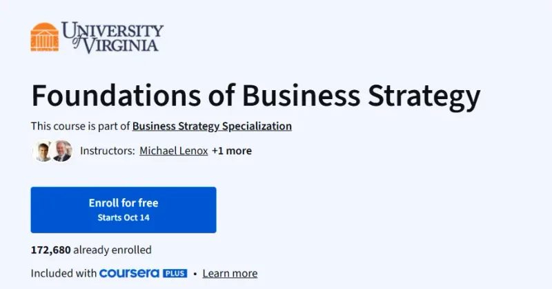 Foundations of Business Strategy course
