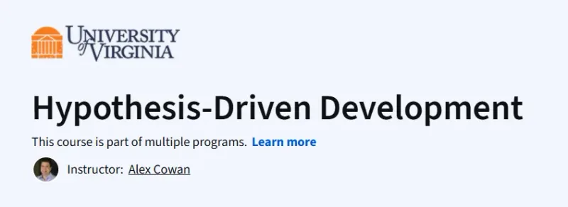 Hypothesis-Driven Development course