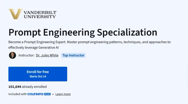 Prompt Engineering Specialization course
