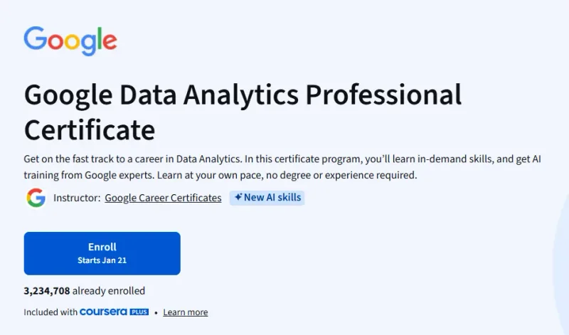 Google Data Analytics course