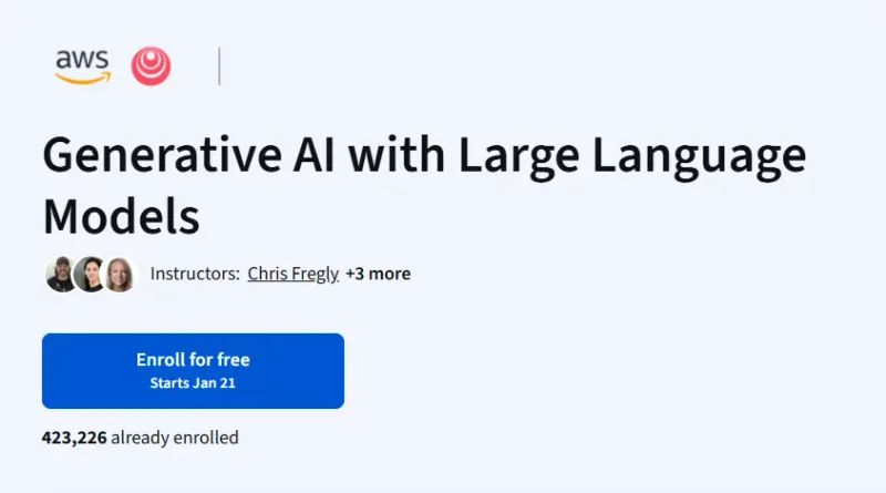 Generative AI with Large Language Models course