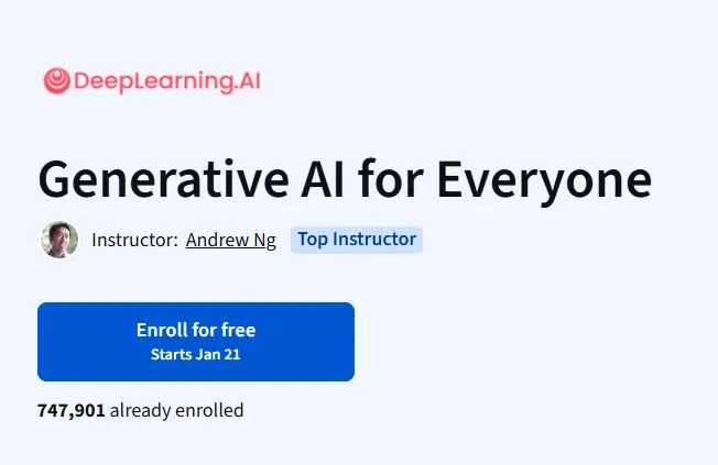 Generative AI for Everyone course