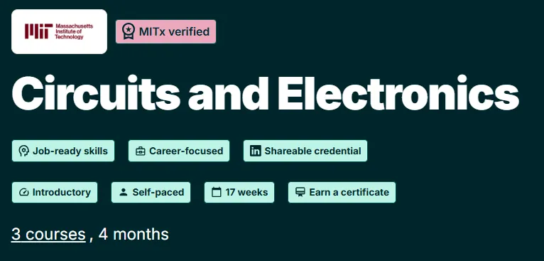 Circuits and Electronics course