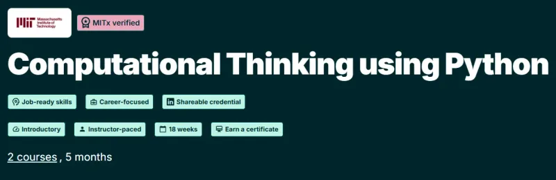 Computational Thinking using Python course