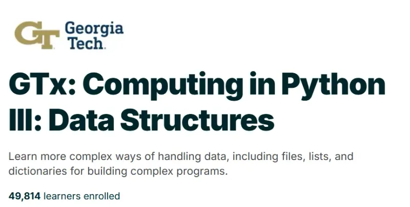 GTx: Computing in Python III: Data Structures course