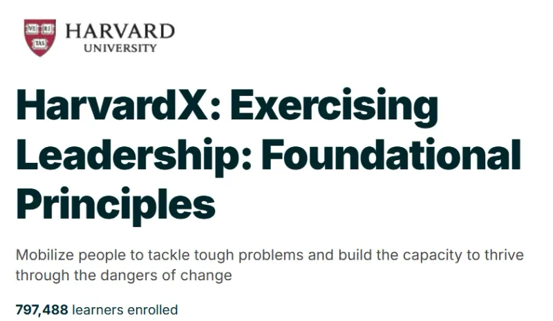 HarvardX: Exercising Leadership: Foundational Principles course