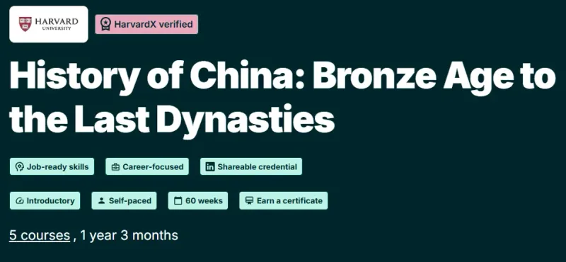 History of China: Bronze Age to the Last Dynasties course