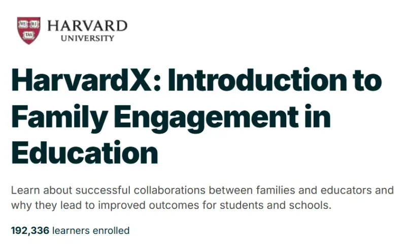 HarvardX: Introduction to Family Engagement in Education course