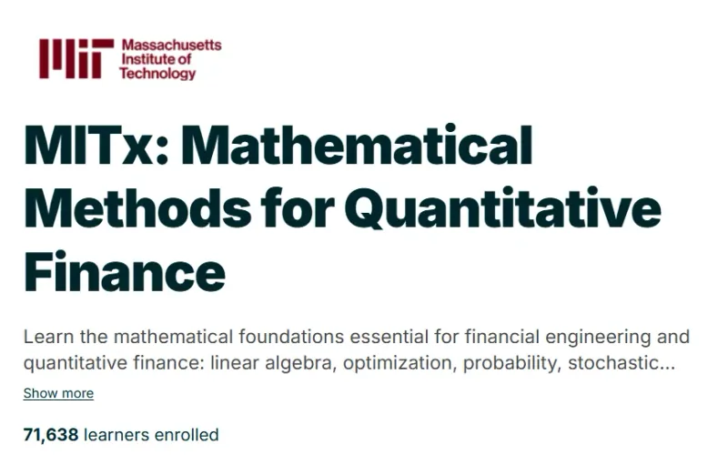 MITx: Mathematical Methods for Quantitative Finance course