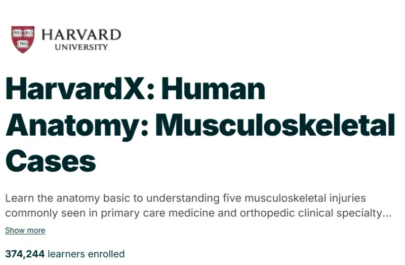 HarvardX: Human Anatomy: Musculoskeletal Cases course