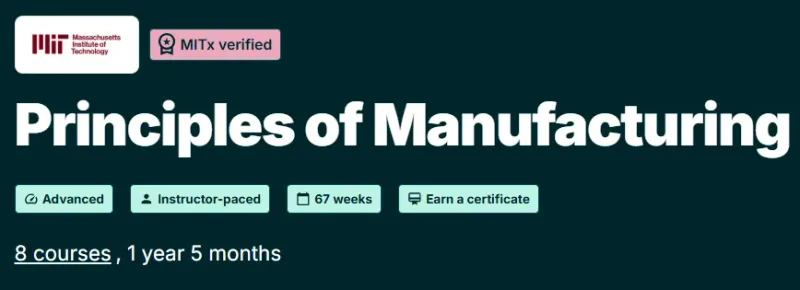 Principles of Manufacturing course