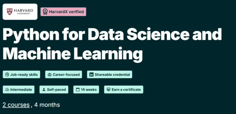 Python for Data Science and Machine Learning course