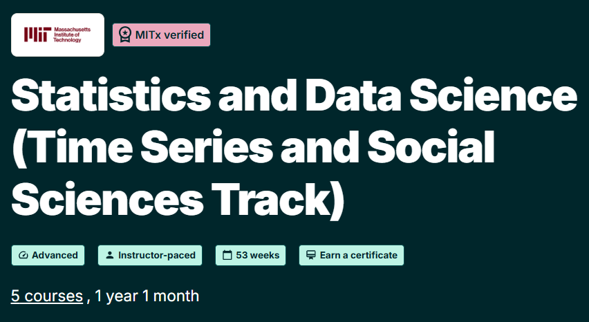 Statistics and Data Science (Time Series and Social Sciences Track) course