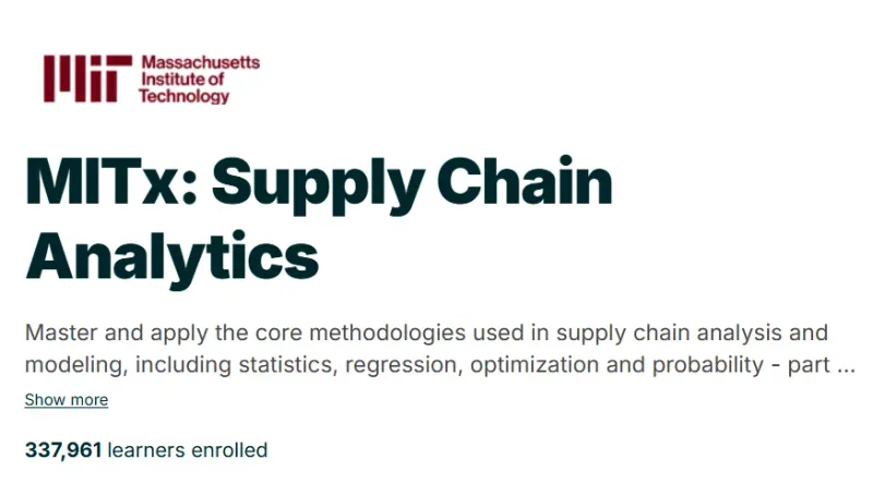 MITx: Supply Chain Analytics course