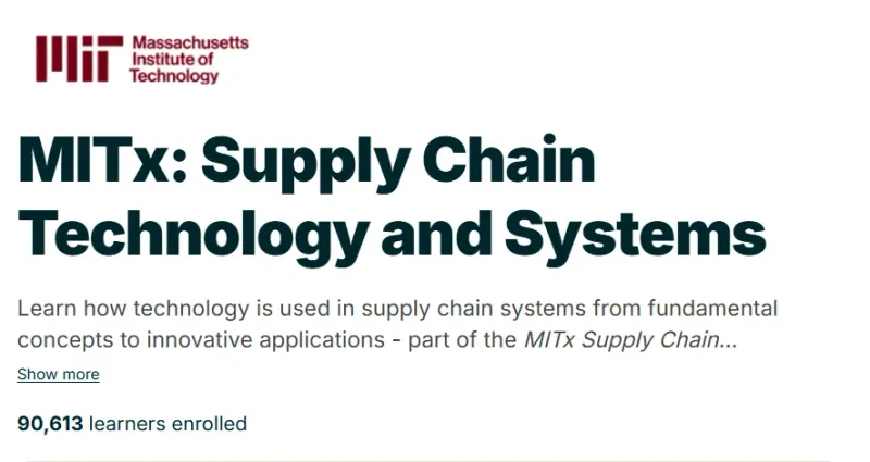 MITx: Supply Chain Technology and Systems course