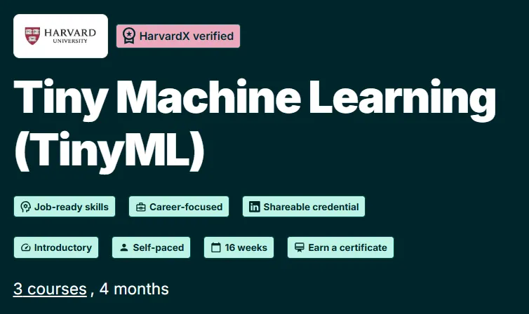 Tiny Machine Learning (TinyML) course