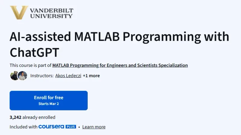 AI-assisted MATLAB Programming with ChatGPT course