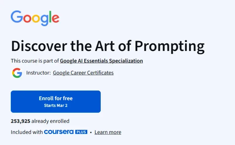 Discover the Art of Prompting course