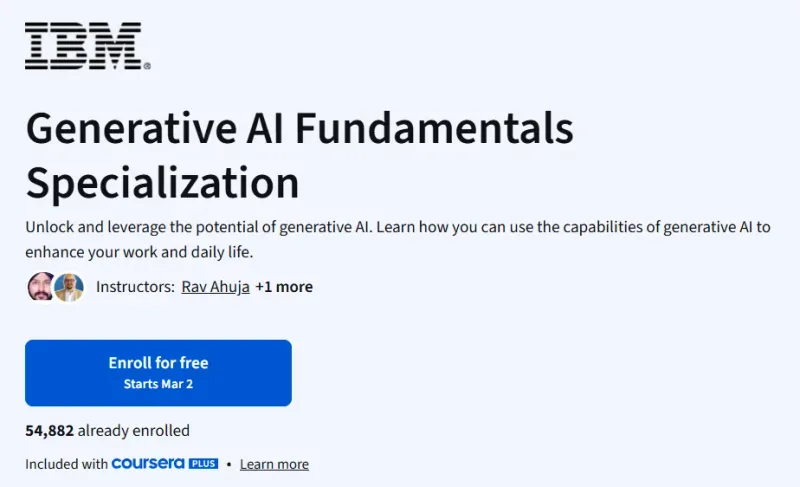 Generative AI Fundamentals Specialization course