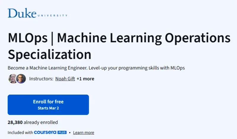 MLOps | Machine Learning Operations Specialization course