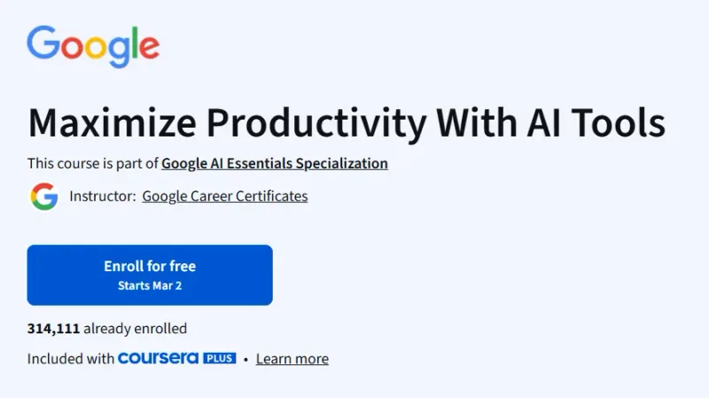 Maximize Productivity With AI Tools course