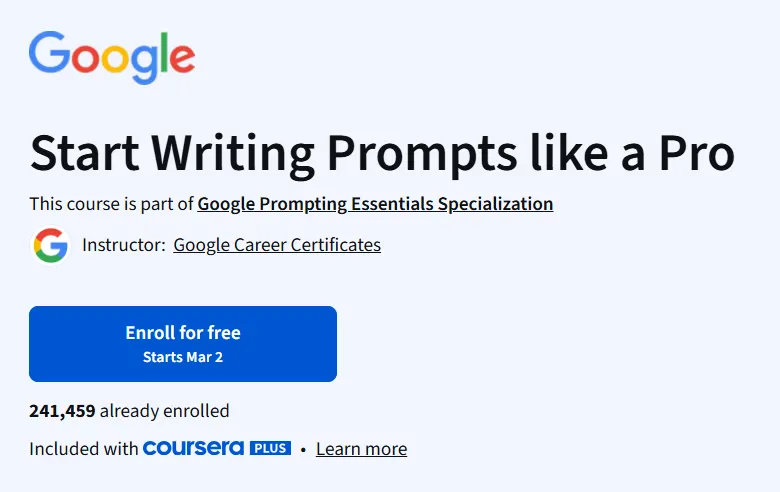 Start Writing Prompts like a Pro course