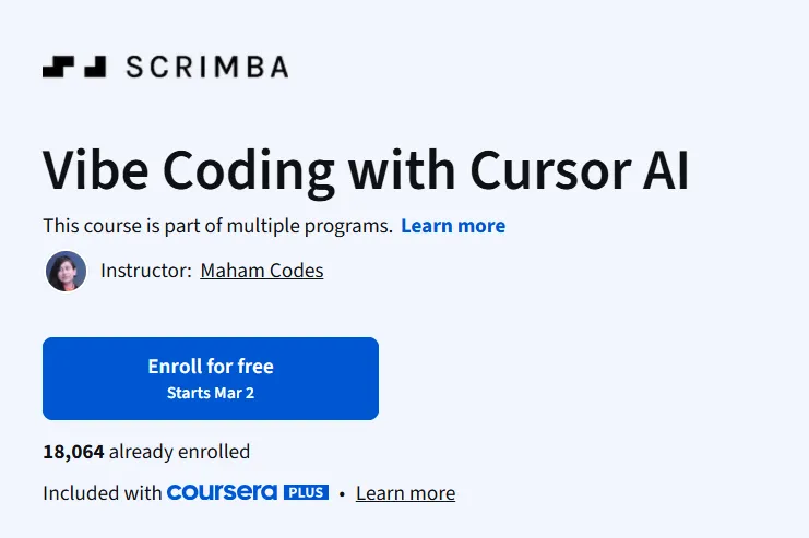 Vibe Coding with Cursor AI course